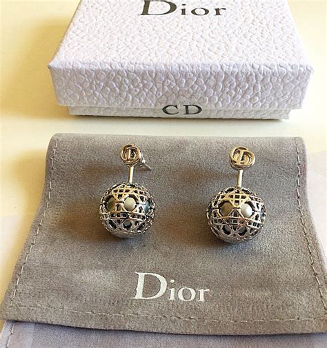 dior secret cannage earrings silver|Secret Cannage earrings .